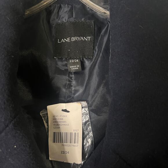 NWT Lane Bryant Women P Coat Navy Blue with Brass Buttons 22/24 Heavy Winter - Picture 5 of 14